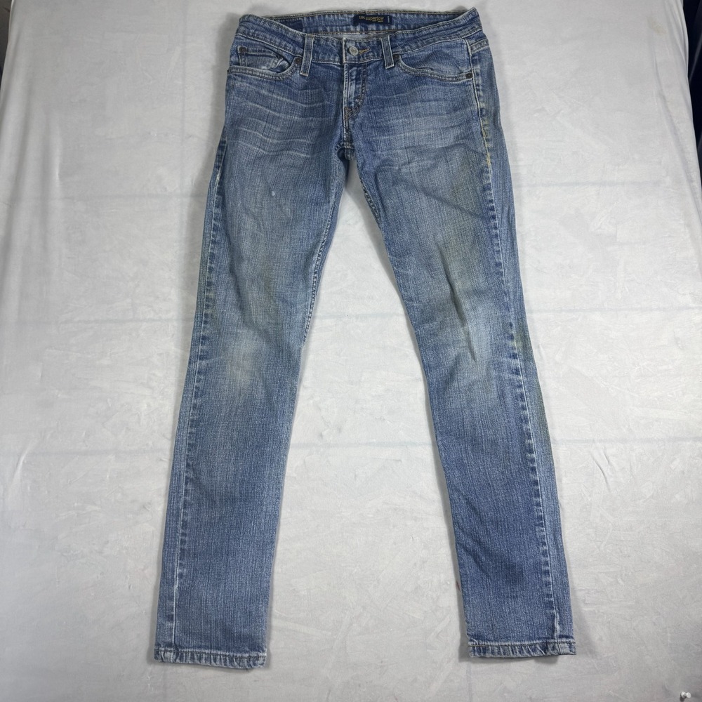 Vintage Levi's 524 Too Superlow Jeans Blue Stretch Denim Skinny Leg 7 Medium